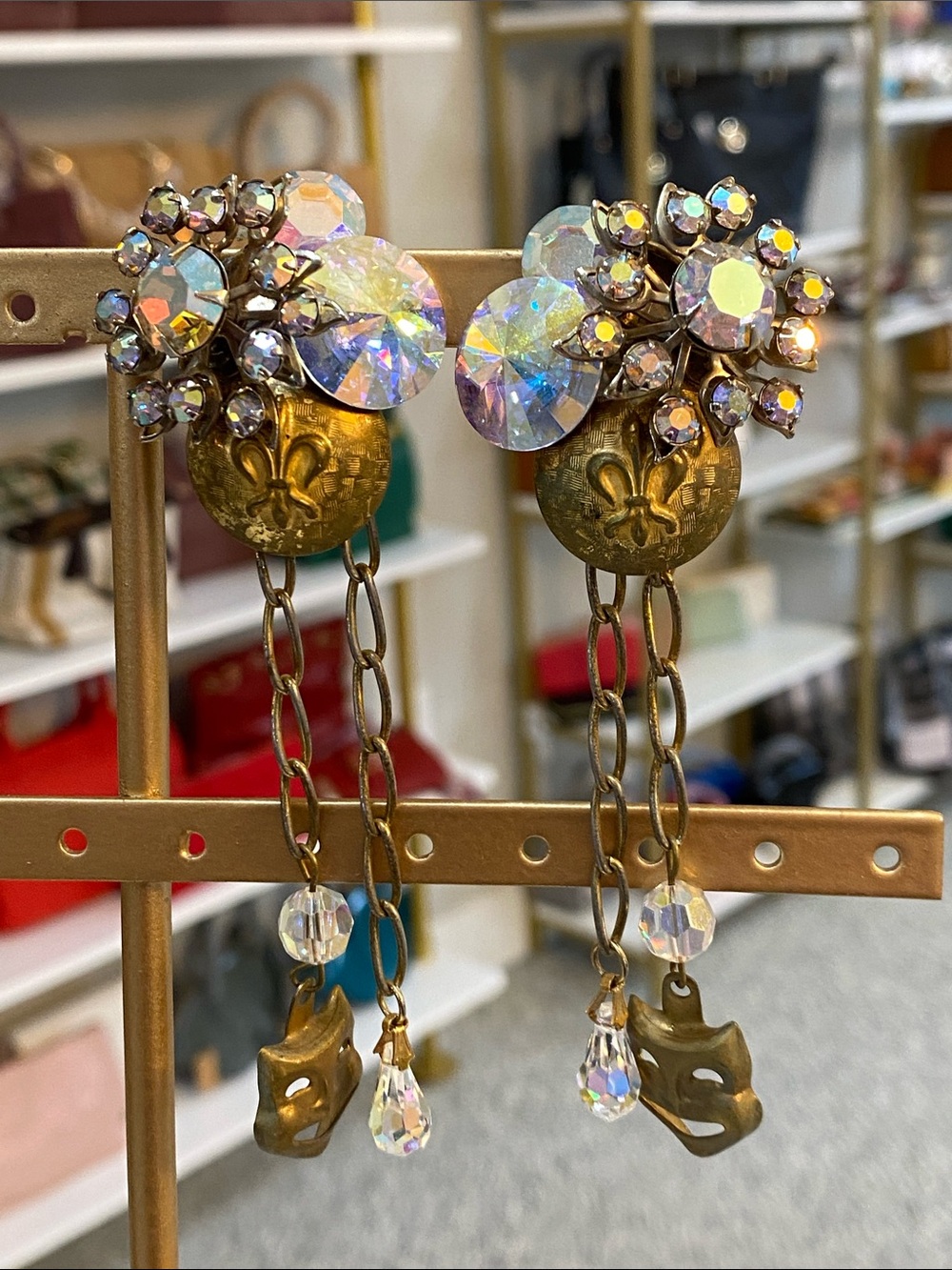 Lisa Carlson Mask Clip on earrings vintage